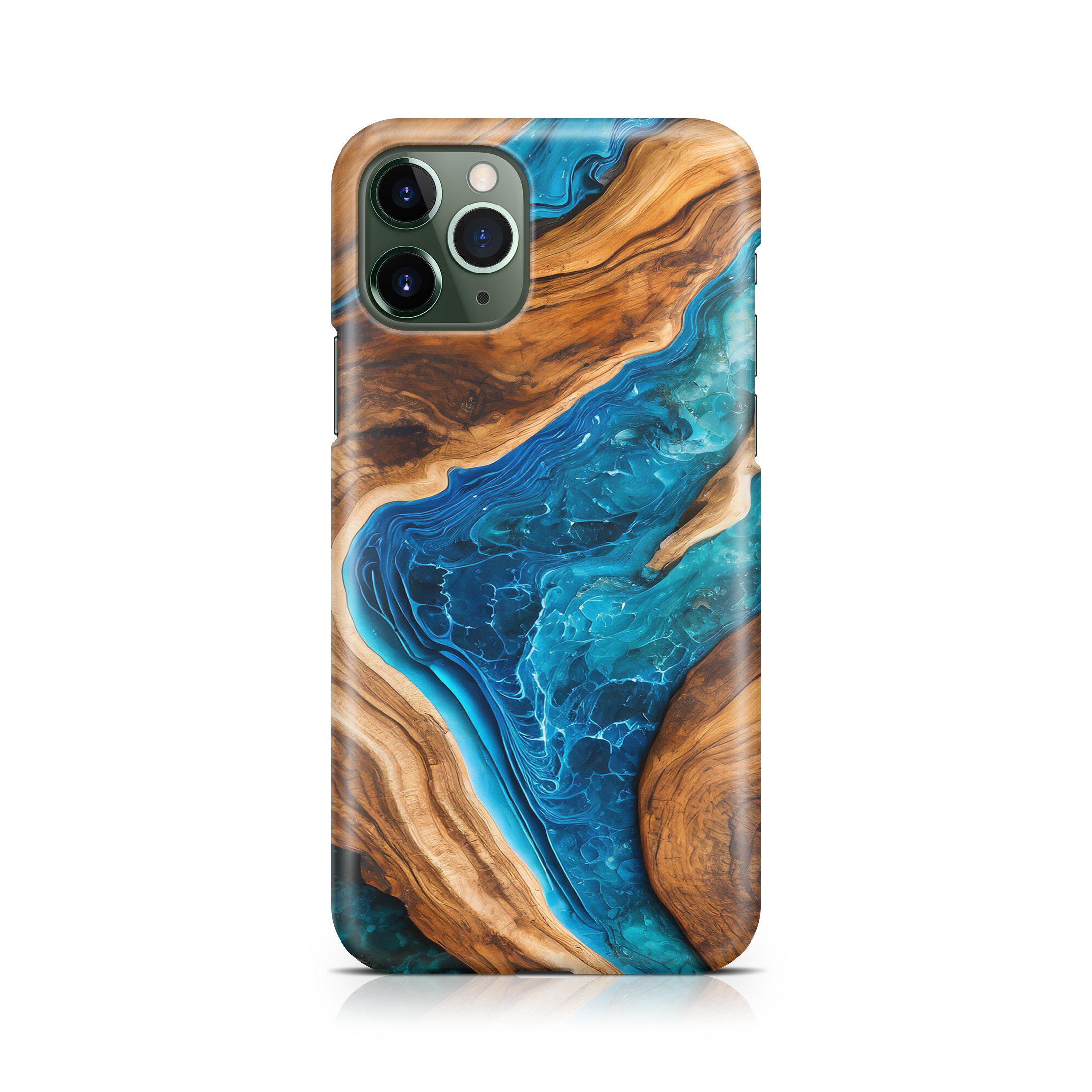 Blue Resin & Wood - iPhone