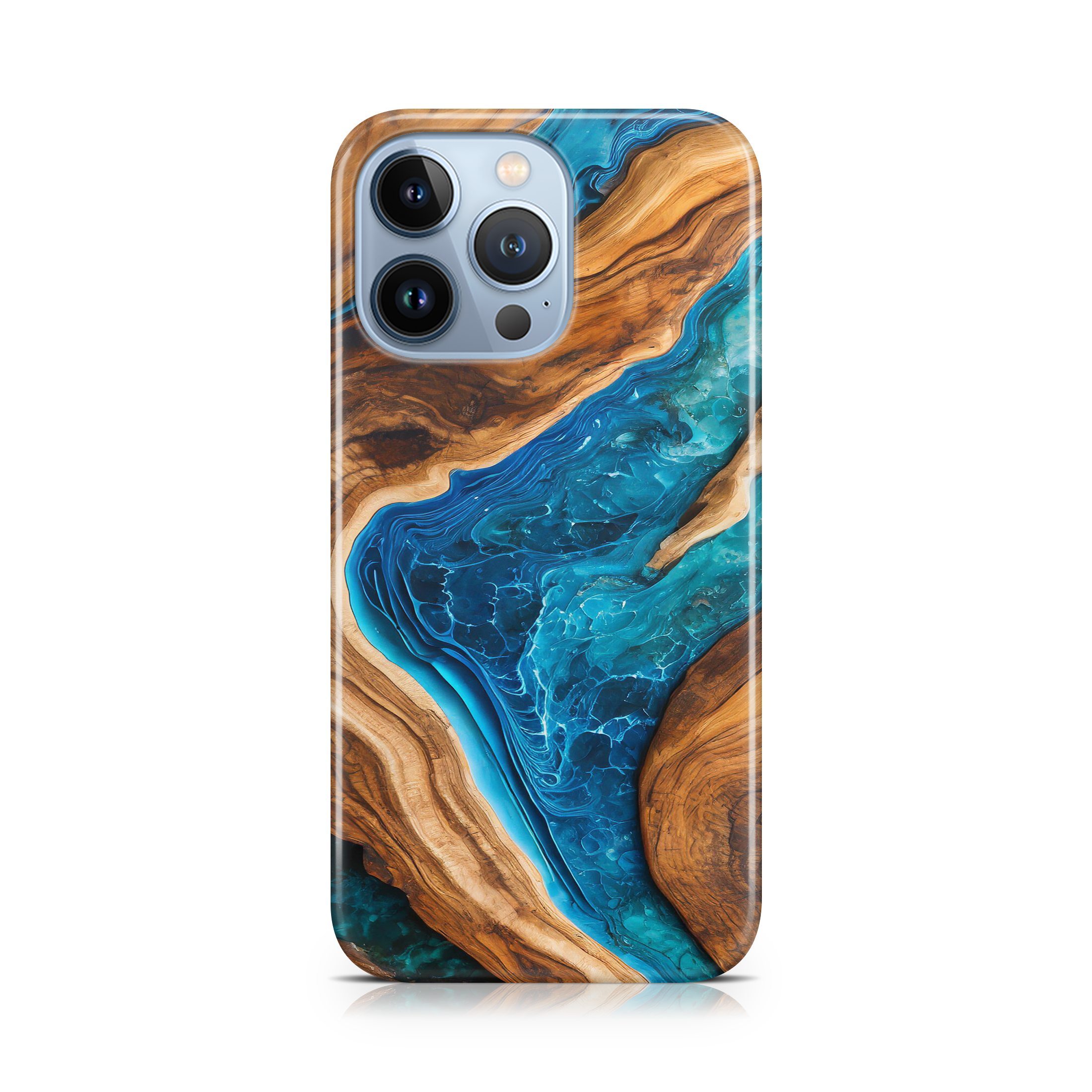 Blue Resin & Wood - iPhone