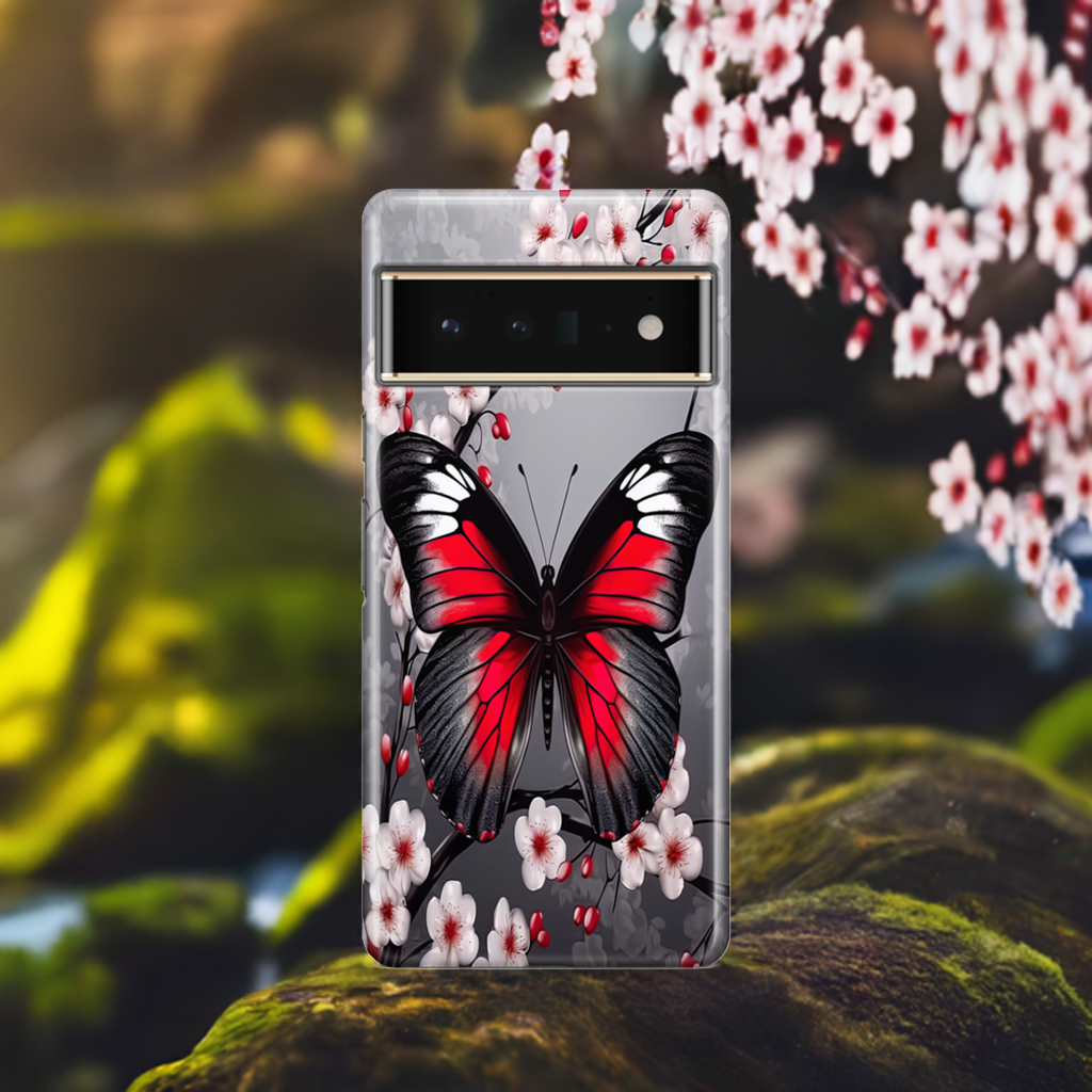 Crimson Butterfly Google Pixel Front Page