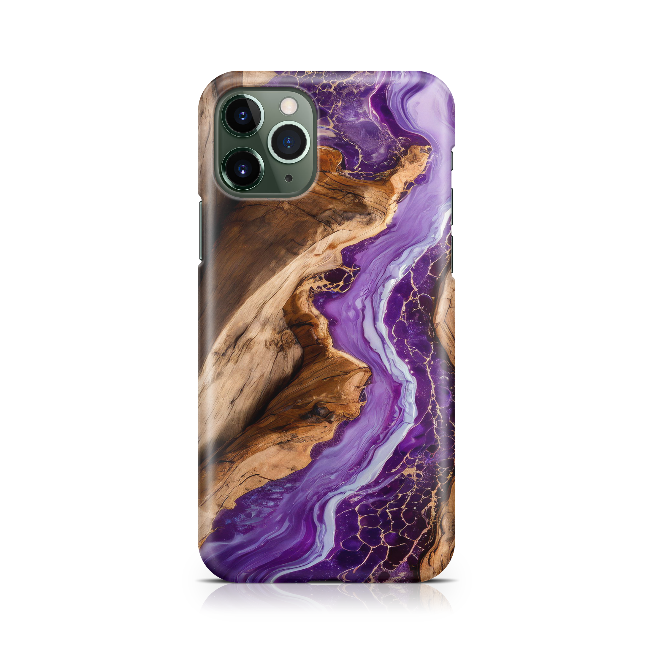 Purple Resin & Wood - iPhone