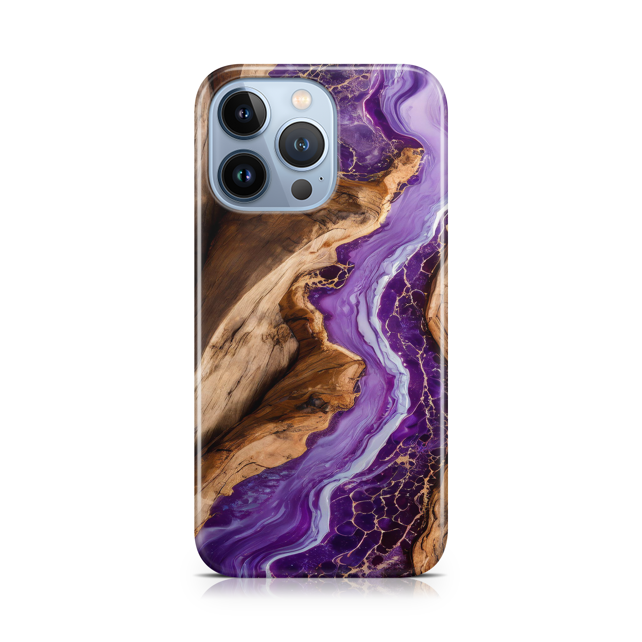 Purple Resin & Wood - iPhone